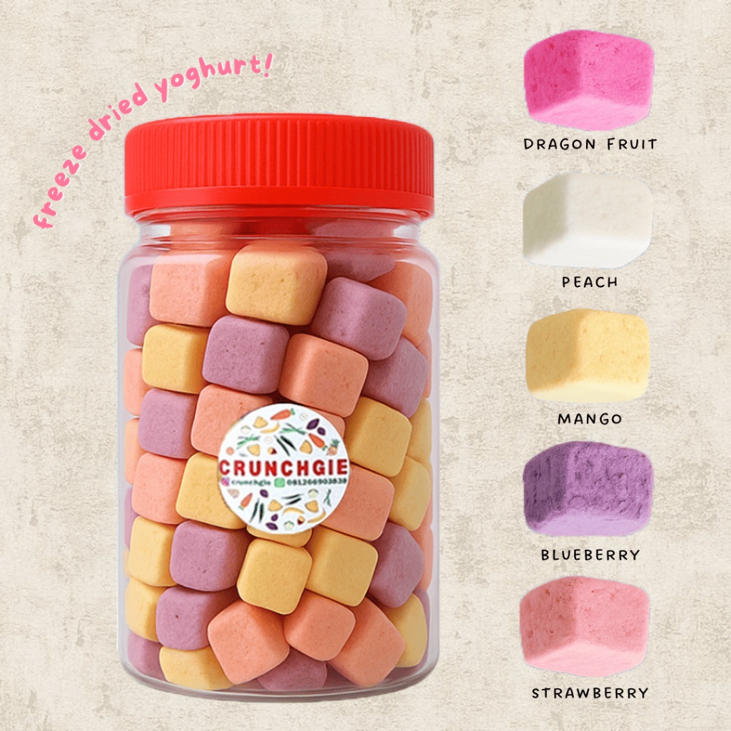 

Cemilan Yogurt Kering Renyah Tanpa Gula | Crispy Yogurt Freeze Dried | Freeze Dried Yoghurt Cube | Snack Yogurt Beku Kering | Cemilan Sehat