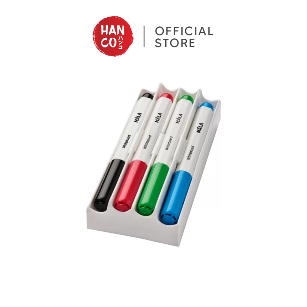 

NEW ARRIVAL IKEA HANCO MÅLA Spidol papan tulis+tempat/penghapus, warna campuran ISI 4PCS