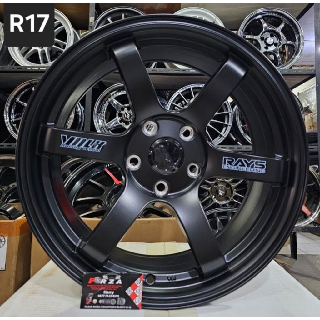 Rays TE37 R17 PCD5x114.3 Satin Black. Lebar 7.5 ET 38
