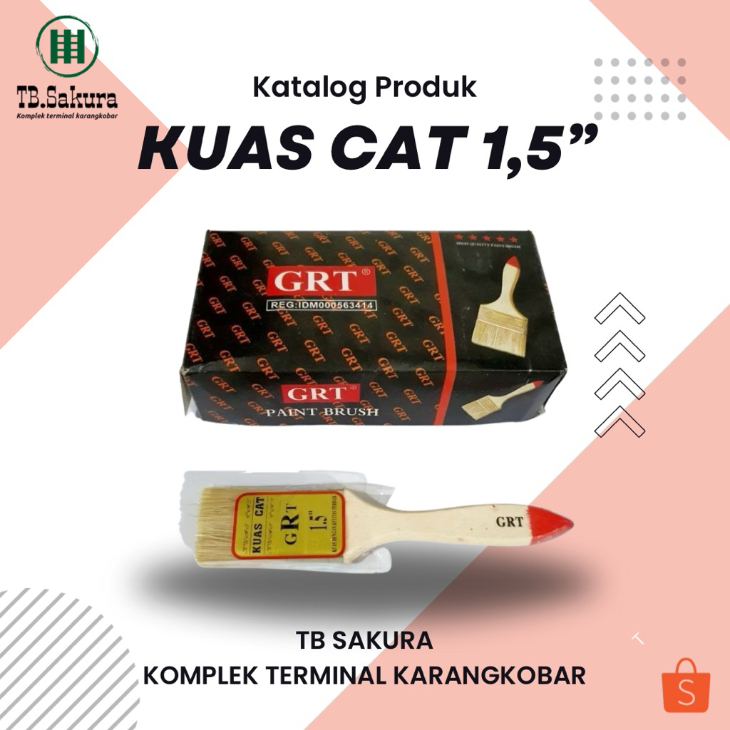 

Kuas Cat Kayu Besi Tembok GRT 1.5" 1.5 Inch Termurah