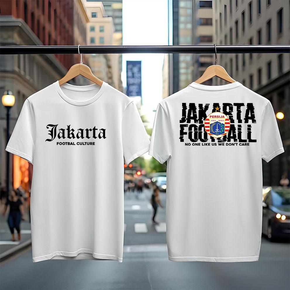 Baju Kaos Pria Wanita Lengan Pendek Motif Jakarta FootBal Culture Digital Printing Kaos Distro Combe