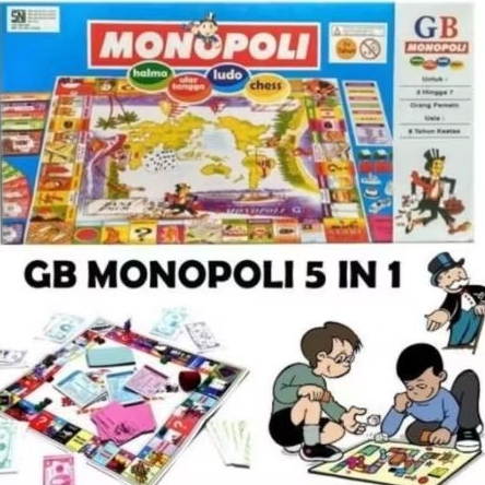 Monopoli Internasional 5 in 1 – Board Game Edukatif Seru | Pandapop