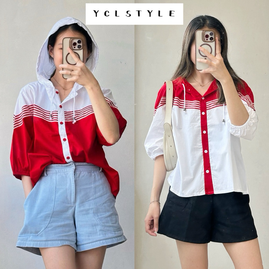 [ycl] CABA HOODIE TOP - Atasan hoodie fashion wanita katun import | Kemeja hoodie korea style | Atas