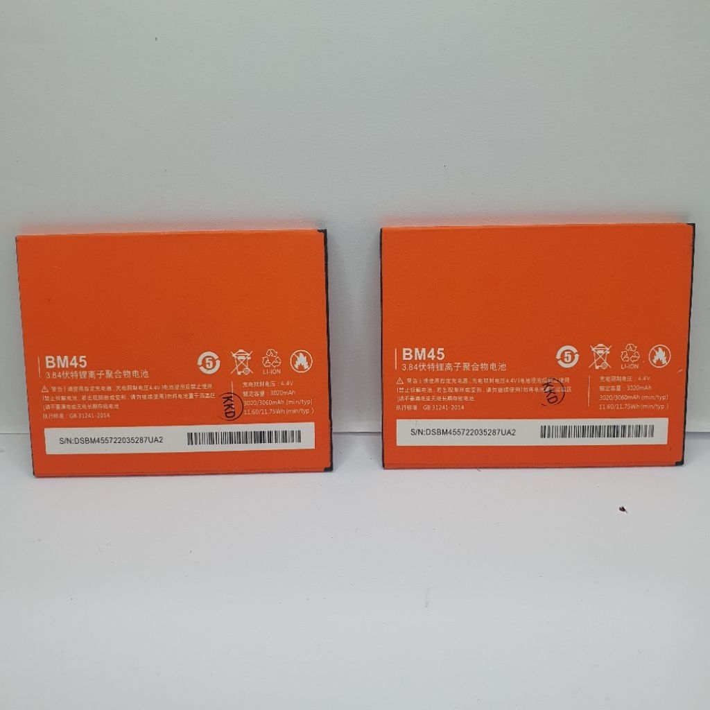 BATERAI REDMI NOTE 2 / Note 2 Praime ORIGINAL BATERAI Xioami Redmi Note 2 BM45