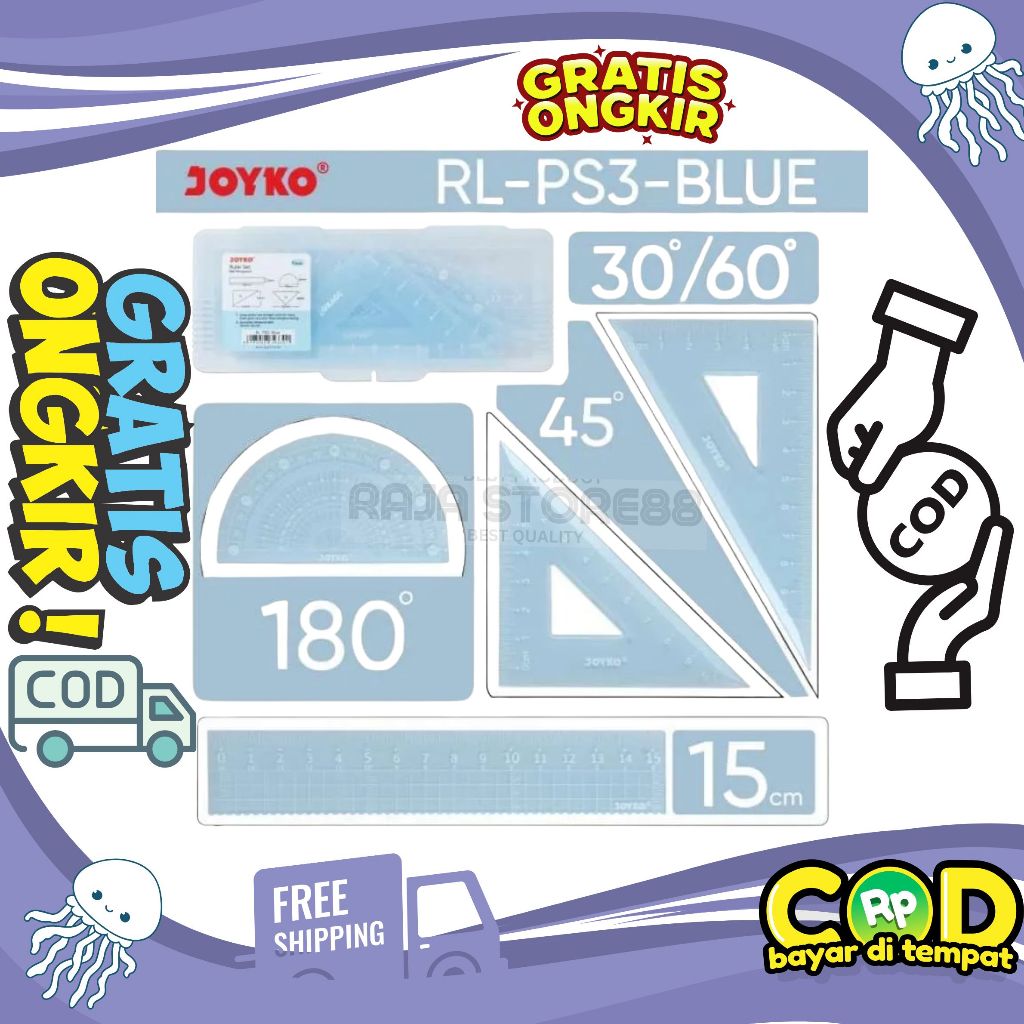

(1 SET 4 PCS) Ruler Set Penggaris JOYKO RL-PS3