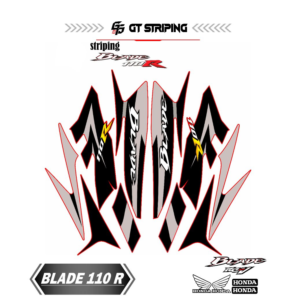 gts 4 striping motor honda blade 110 / stiker blade 110 / striping blade 110 / stiker striping varis