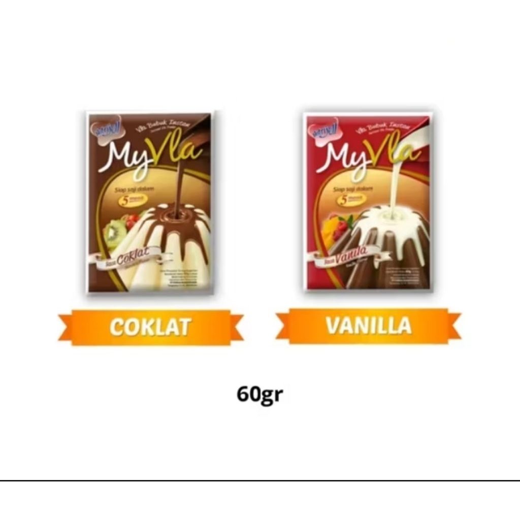 

Nutrijell My Vla Bubuk Instan Rasa coklat/vanilla 60gr