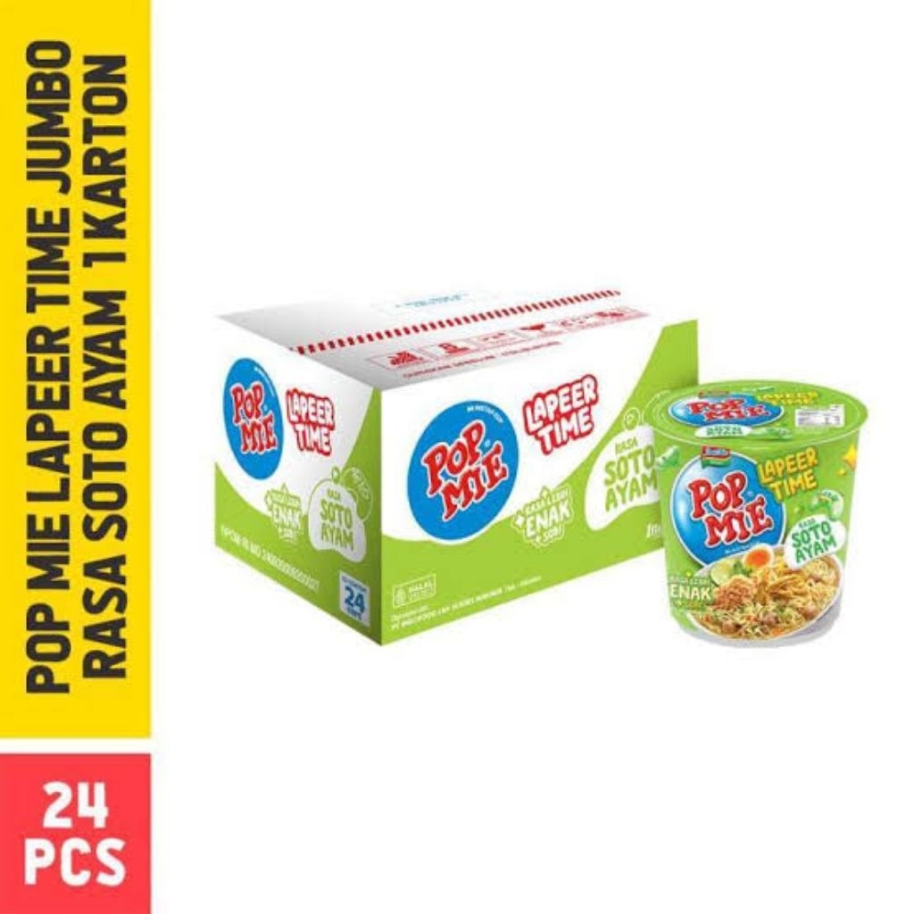 

Pop Mie Mi Instan Lapeer Time Rasa Soto Cup 75 gr 1 Dus