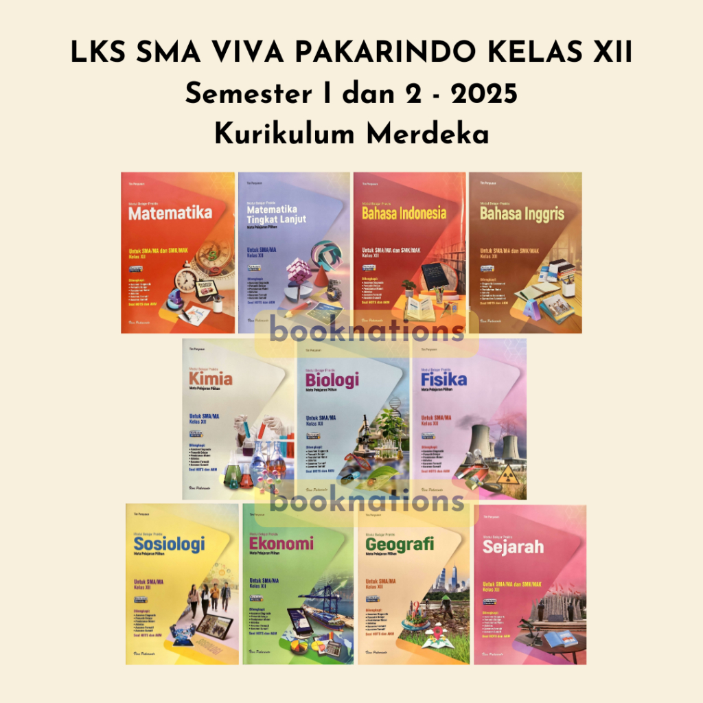 LKS SMA KELAS 12 XII VIVA PAKARINDO KURIKULUM MERDEKA Semester 1 dan 2 Tahun Ajaran 2025