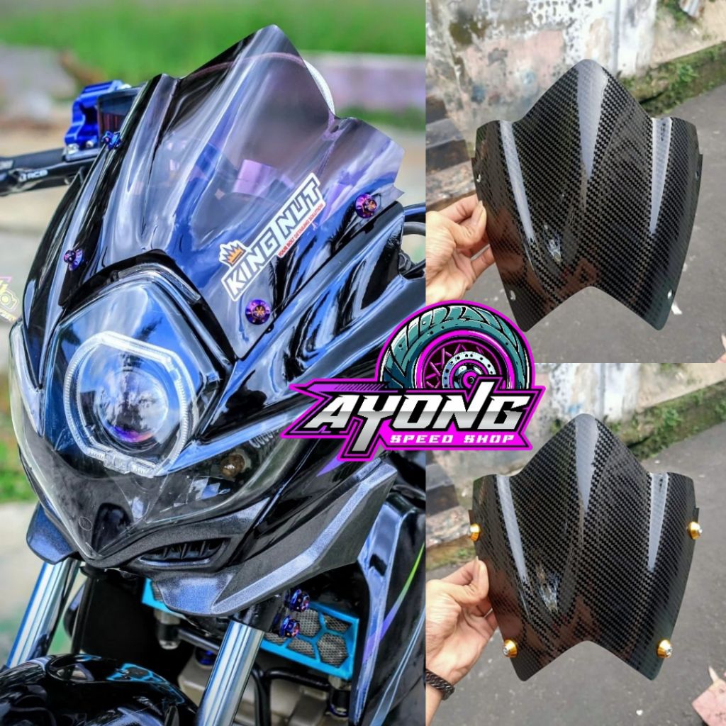 Visor Satria Fu Barong Standart Model Jenong Kualitas Terbaik Bahan Akrilik Tebal Plus Baut Variasi