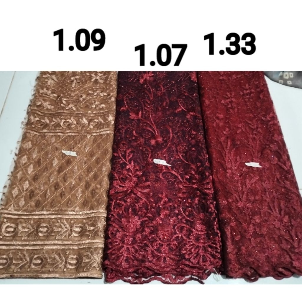 kain brokat Corneli tile bordir