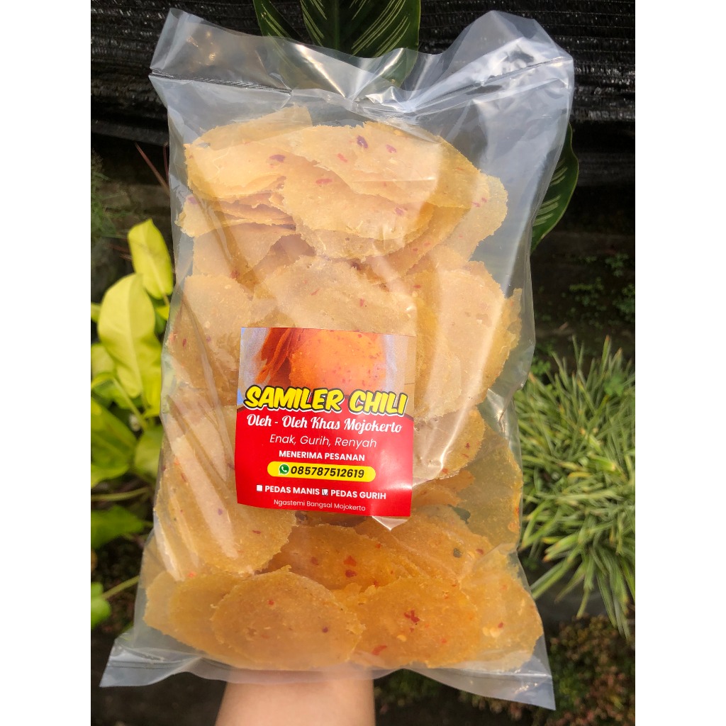 

Samiler Mentah Pedas Gurih 100g / 200g / 500g – Kerupuk Singkong Siap Goreng Pedas Gurih