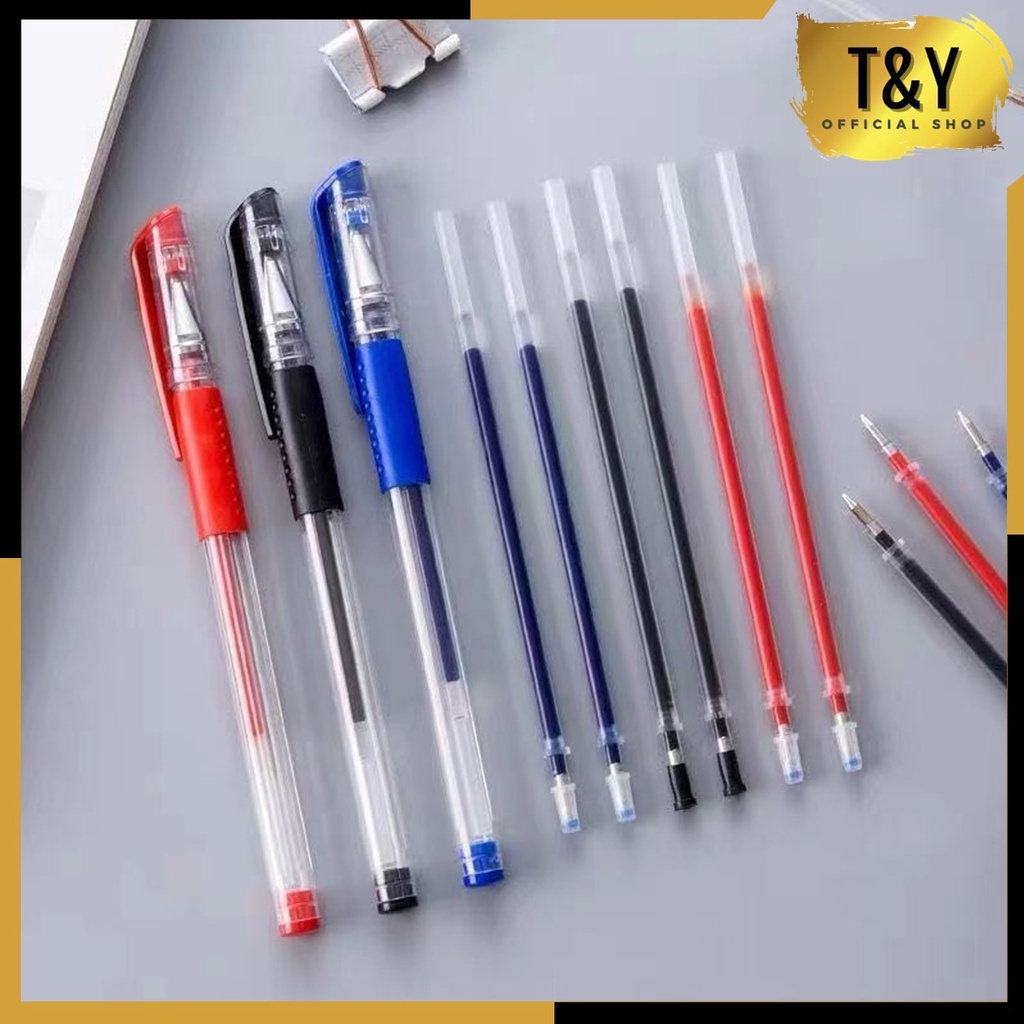

T&Y Pena Gel 0.55mm Standard 1Pcs Pulpen tinta cair Pena Refill 5pcs Alat Tulis Sekolah Kantor Refill Pen Warna Pena Ujung Lancip ATK