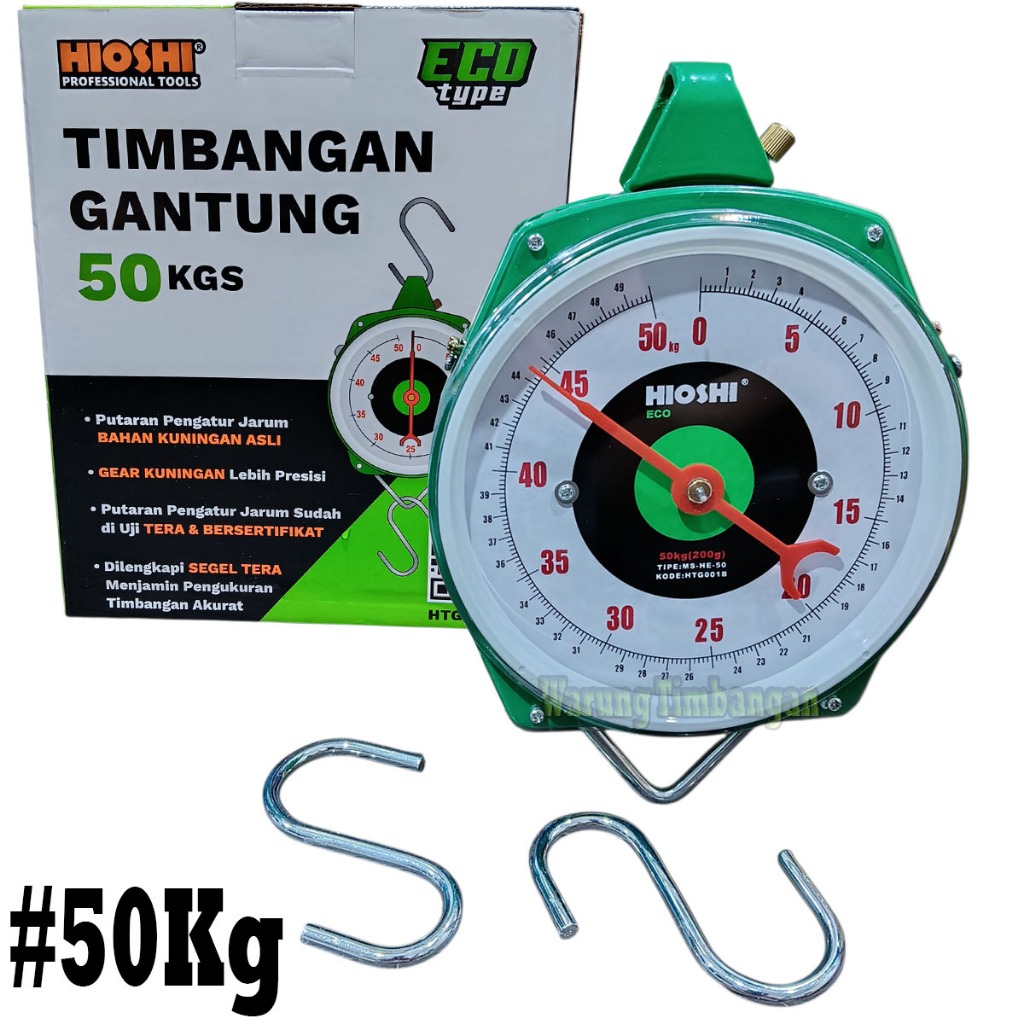 HIOSHI / Timbangan Gantung/Manual/Analog/Lonceng/Jam/Buah/Sayur 25,50,100,150,200 Kg