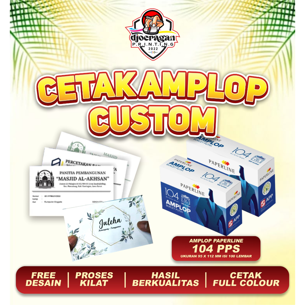 

Cetak Amplop Kecil / Cetak Amplop Custom / Amplop Instansi / Amplop Kondangan / Amplop Desain Custom