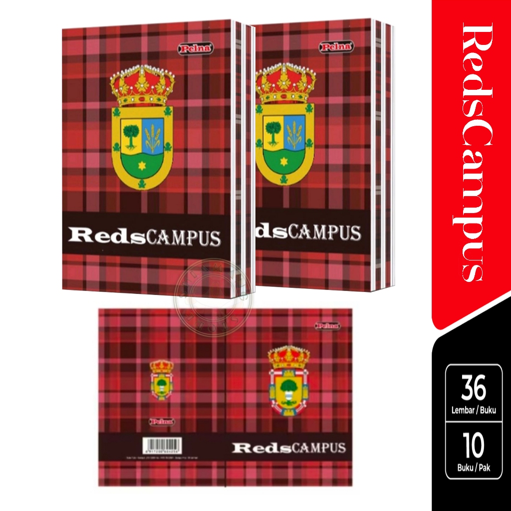 

5 Pcs - Buku Tulis Boxy Reds Campus 36 Lembar Murah - Buku Tulis Sekolah