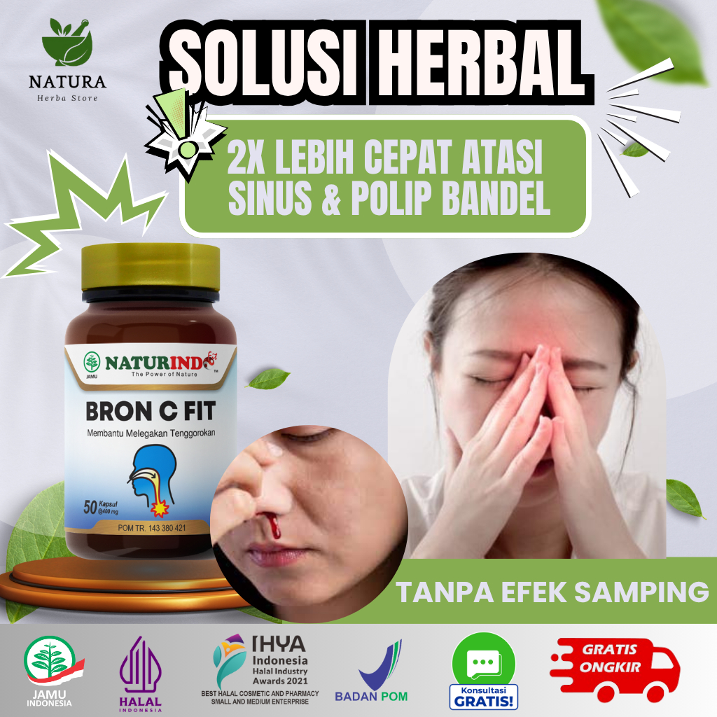 Obat sinusitis sinus polip gurah hidung BRON C FIT Naturindo