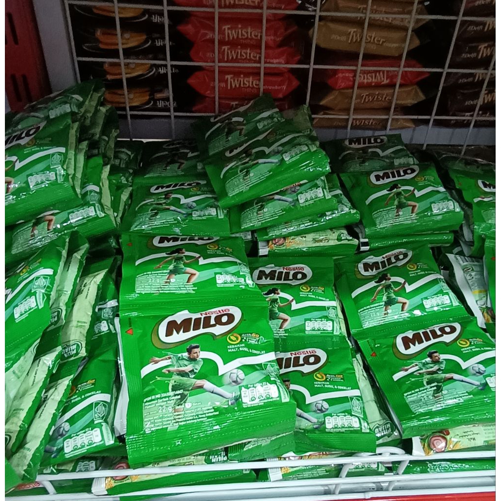 

Milo 22 gram 1 renceng 10 sachet