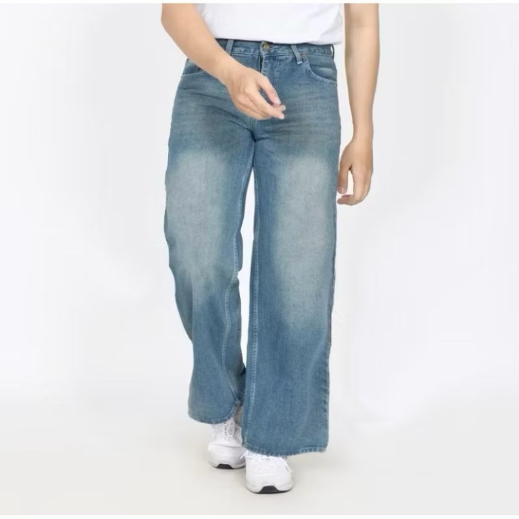 Celana Jeans Kulot Pria Baggy Jeans Gombrang Korean Style-lose Baggy jeans pria