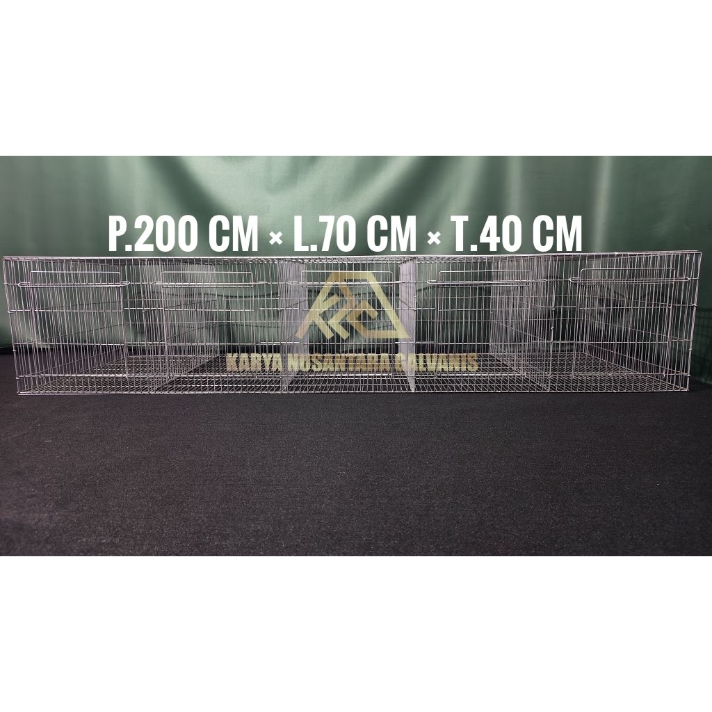 KANDANG BOX GALVANIS P.200 CM × L.70 CM × T.40 CM KELINCI DOC AYAM DOD BEBEK BURUNG DARA