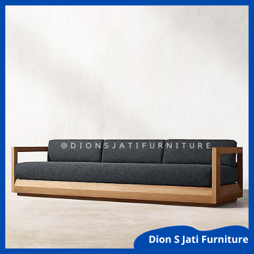 sofa minimalis 3 seater kayu jati bangku ruang tamu kayu jati