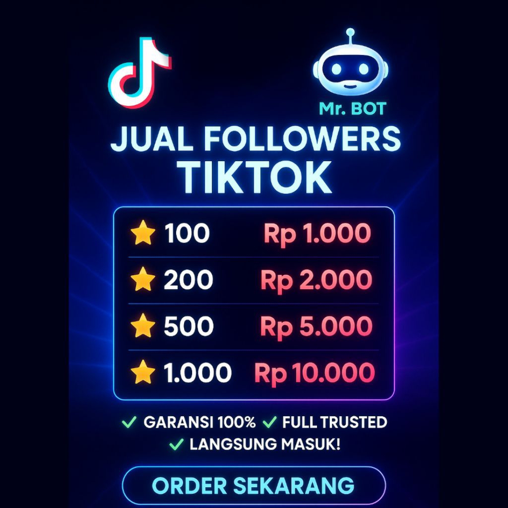 Jasa Tambah Followers TikTok | 100% Aman & BergaransiNaik FYP Lebih Gampang Followers TikTok