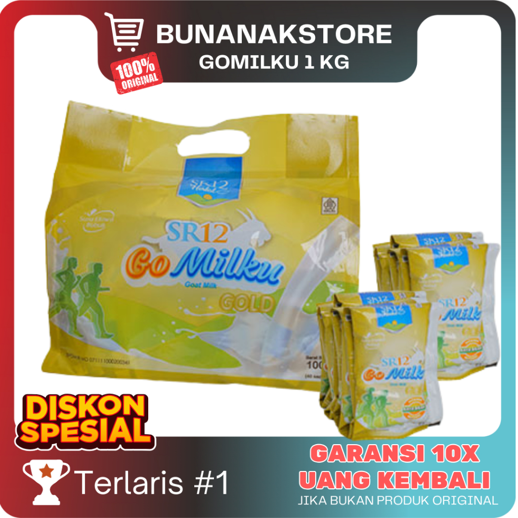 

Gomilku Gold SR12 Kemasan 1Kg 40 Sachet Susu Kambing Etawa Susu Lansia Menjaga Kesehatan Tulang