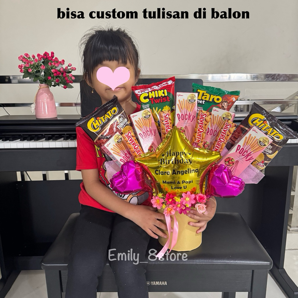 

[Ready Stok] Kado Ulang Tahun Anak Birthday Gift Hadiah Ultah Kue Ulang tahun bloom box snack buket snack anak buket wisuda kado cewek kado anak cowok hadiah harijadi hadiah juara balet kado juara kelas juara piano bloombox bunga balon snack bouquet