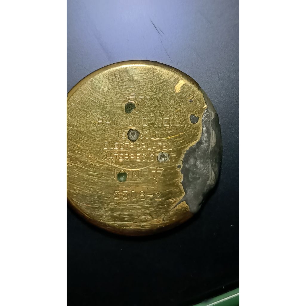lapis emas 18k Tahun 80an Raymond weil jam tangan