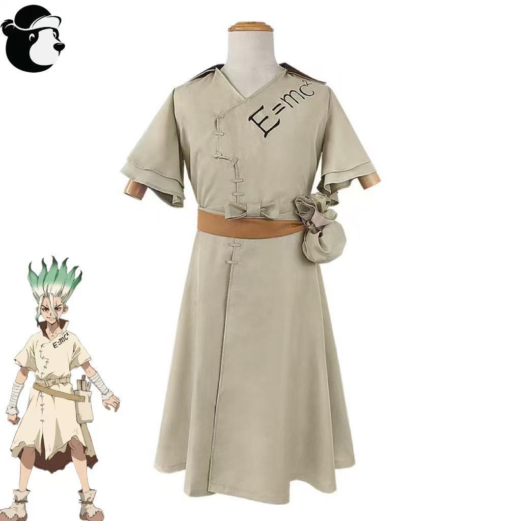 Dr.STONE cosplay costume Ishigami Senkuu cosplay costume and wig Christmas Halloween games and anime