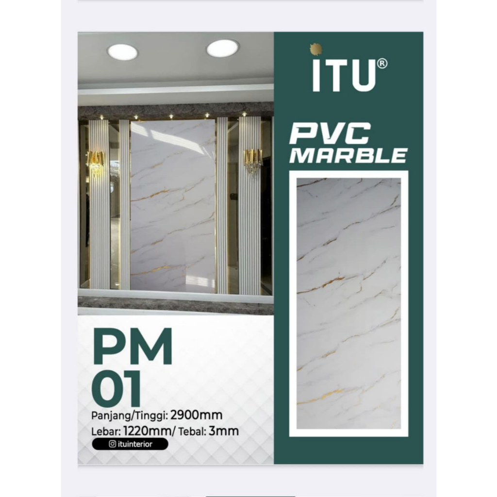 Panel Dinding PVC Marmer — Anti Air, Mudah Dipasang, Estetik untuk Dekorasi Dinding