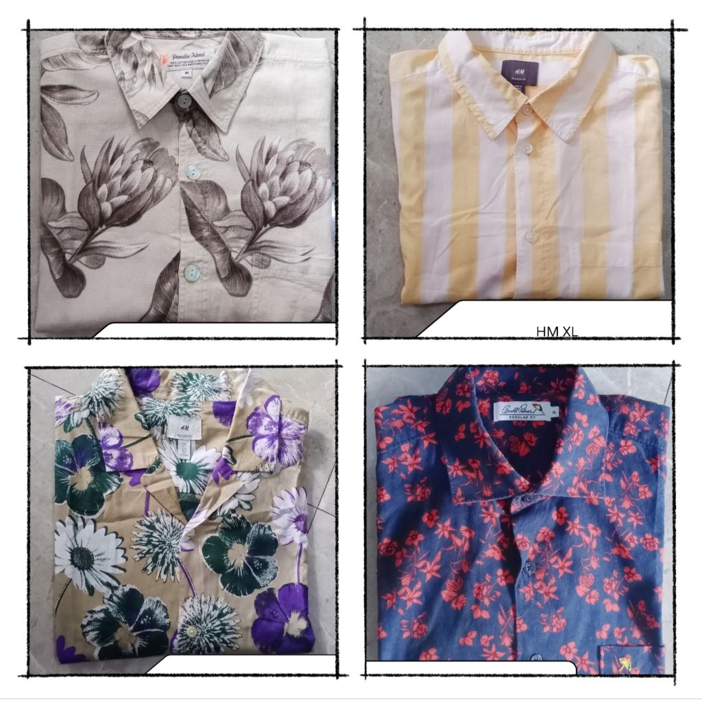 preloved kemeja pria vintage pantai jumbo branded