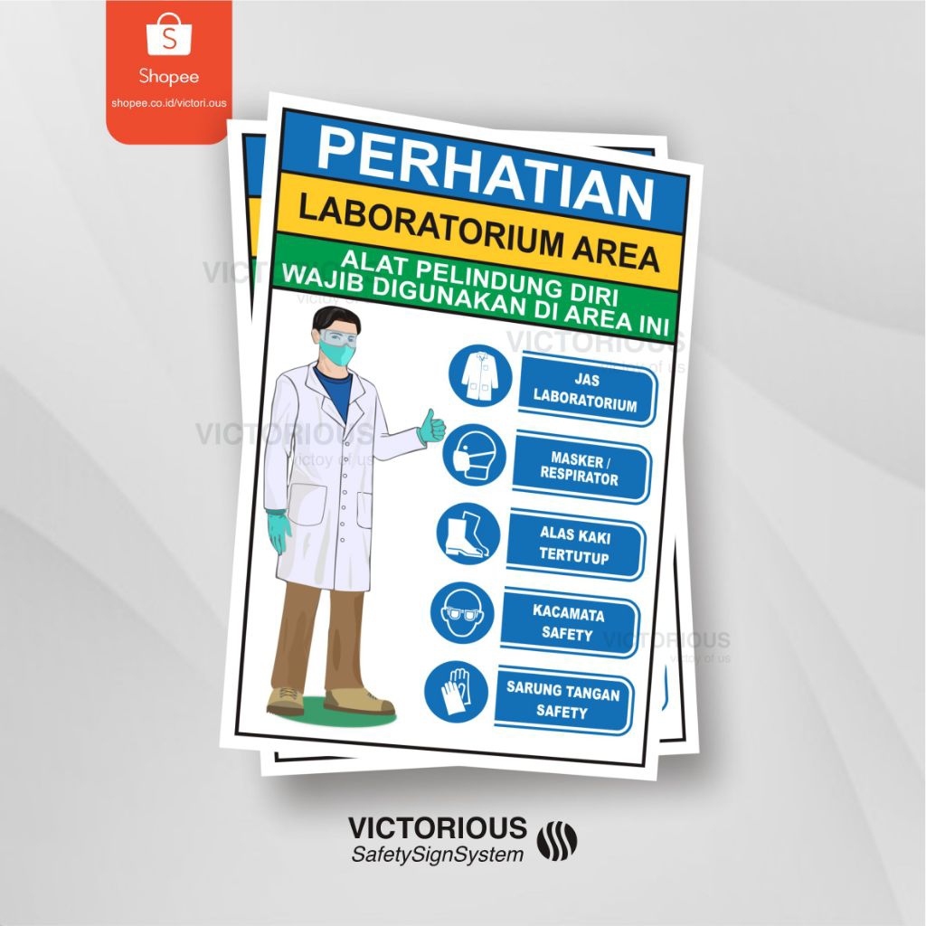 

Sticker Safety K3 Area Wajib APD Laboratorium