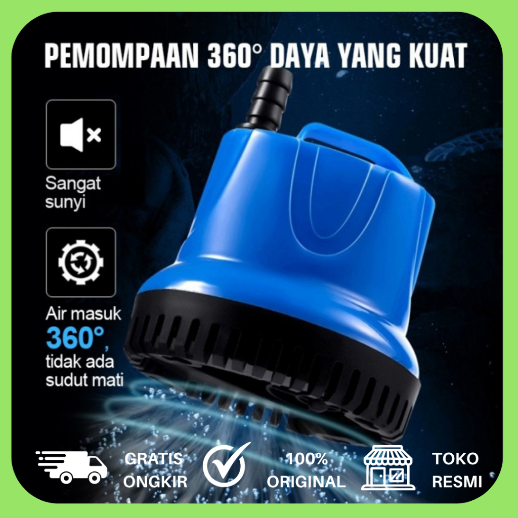 Pompa Air Celup Filter Aquarium | Pompa Air Serbaguna Hemat Listrik