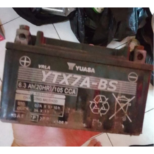 aki yuasa ytx7a-bs copotan motor original kawasaki ninja zx 25r