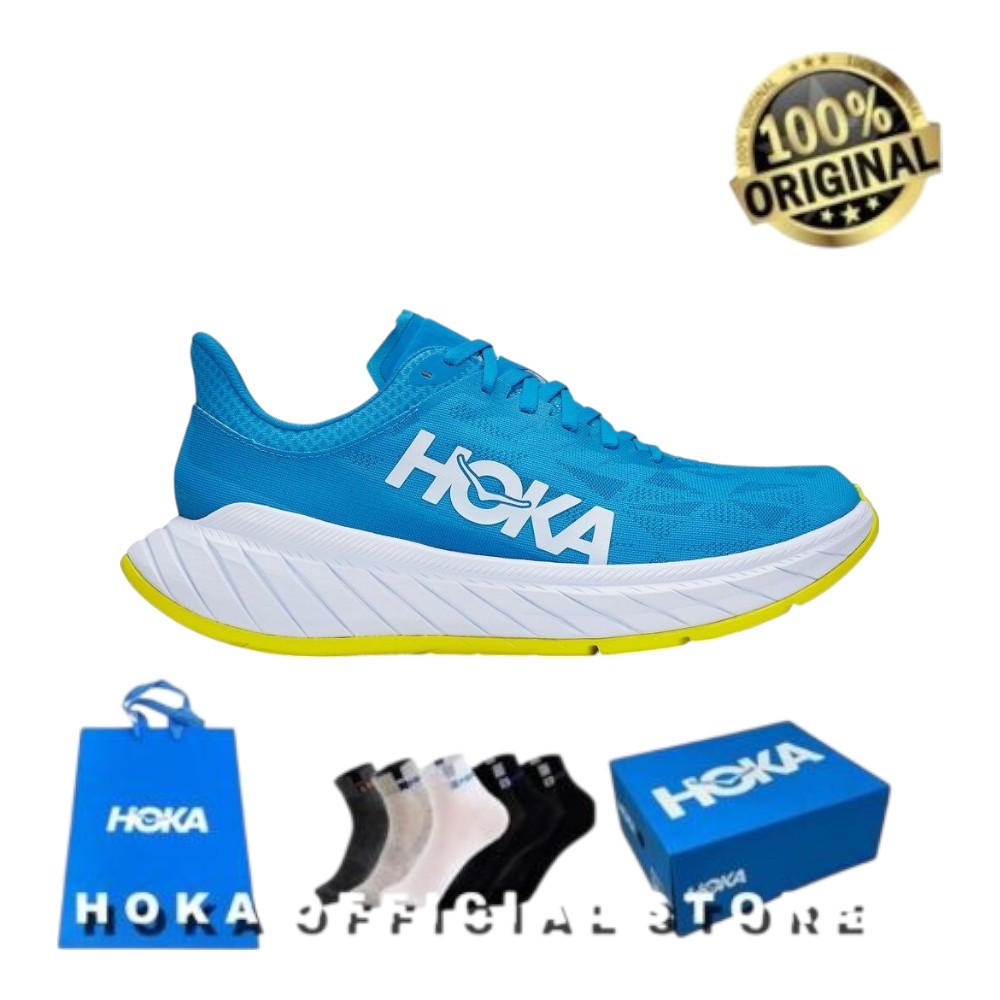 SEPATU OLAHRAGA / HOKA CARBON X2 / DIVA BLUE CITRUS / ORIGINAL SALE
