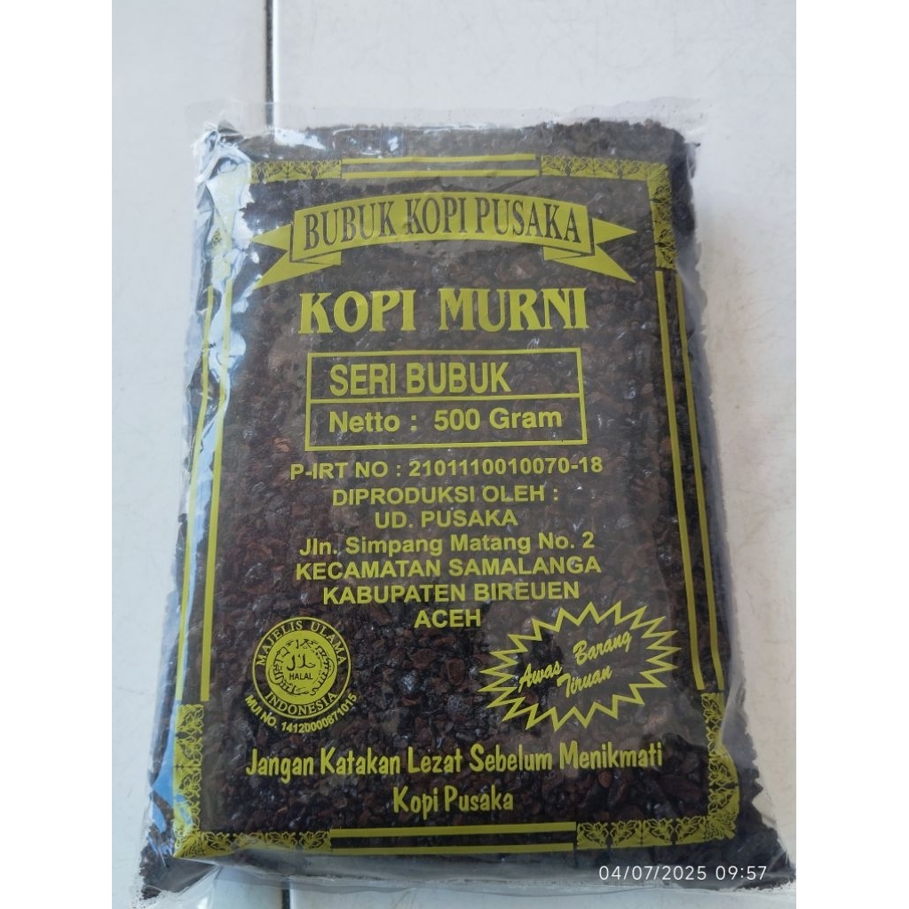 

500 Gram Bubuk Kopi Saring Spesial Pusaka Kualitas No 1