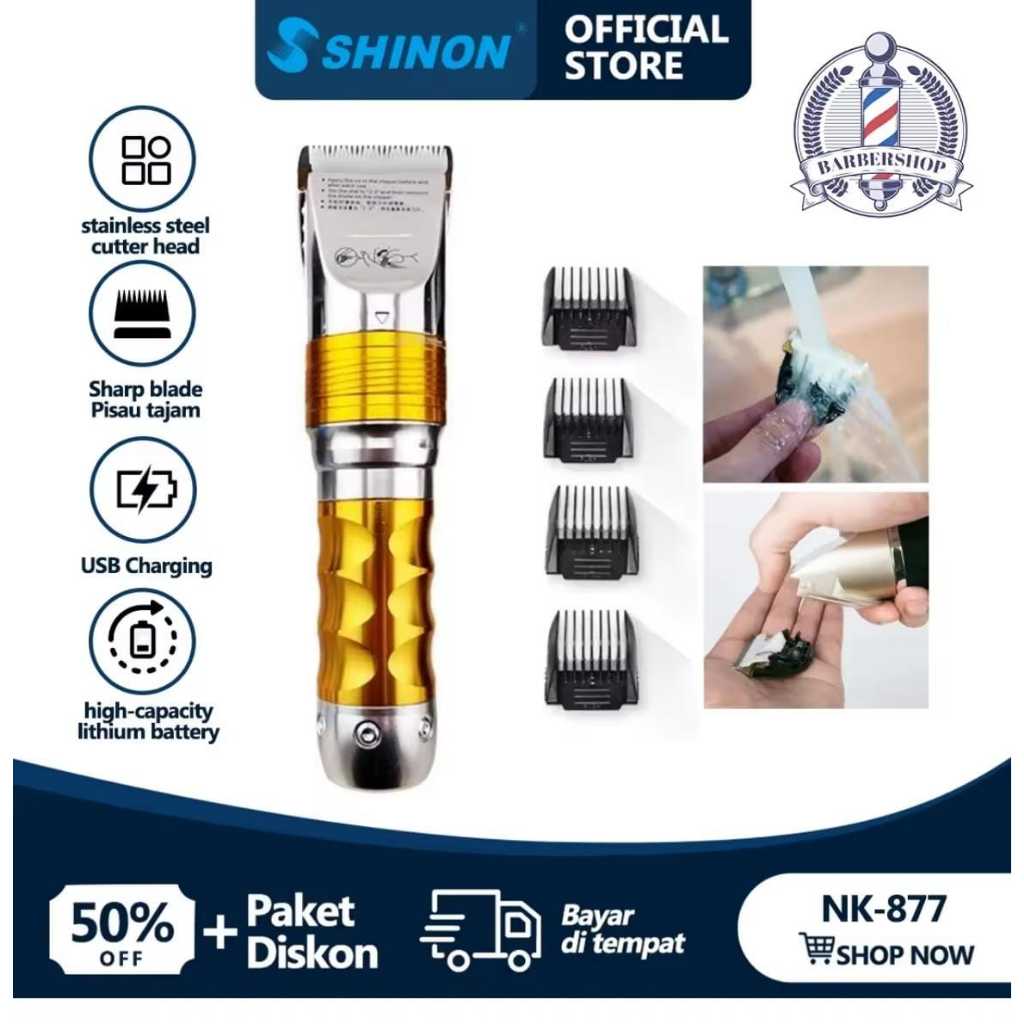 NIKAI NK-877 Clipper Rambut Hair Clipper Original / Hair Clipper/ Alat Potong Rambut / Kumis / Jengg