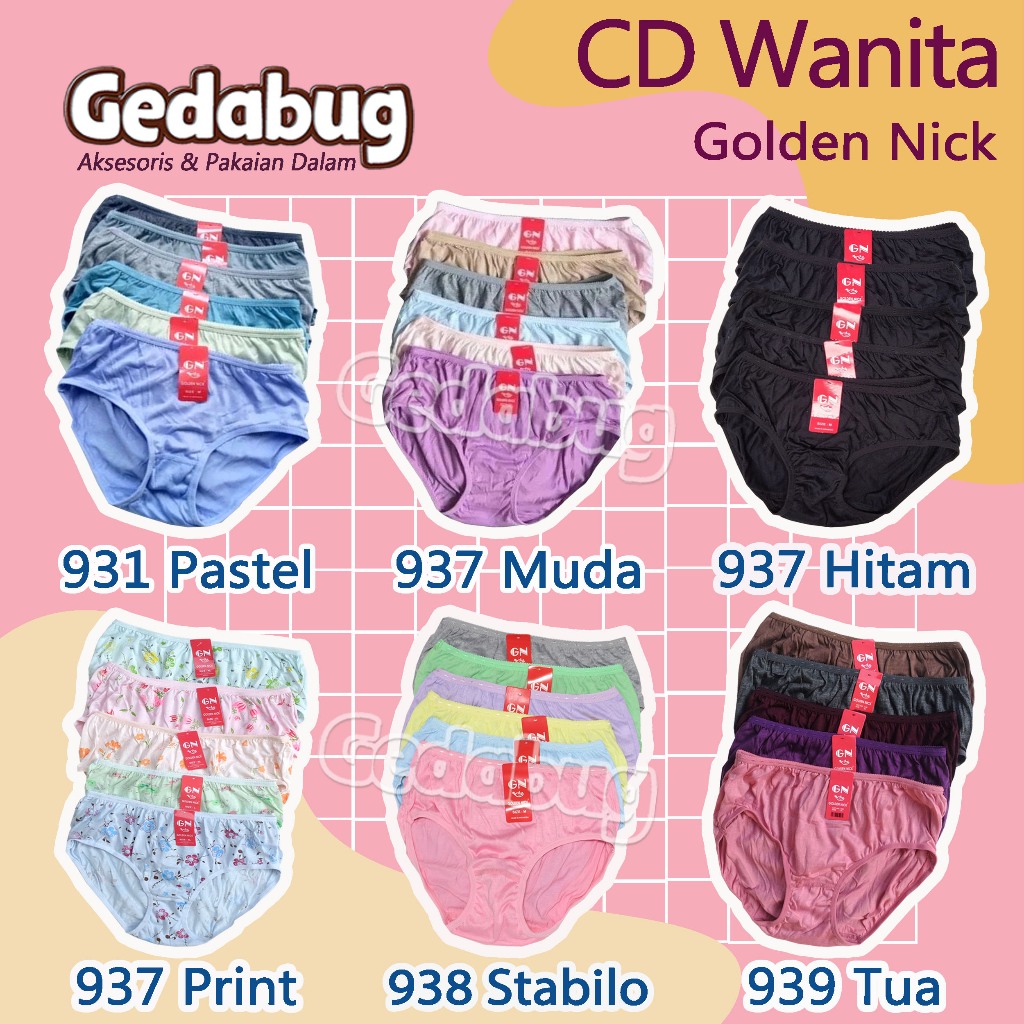 Paket Celana Dalam Wanita Golden Nick 931 937 937H 937S 938 939 CD Golden Nick Basic Original