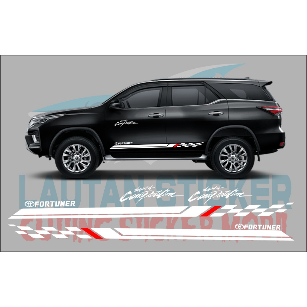 promo stiker mobil toyota fortuner semua jenis cutting stiker lis bodi samping terbaru keren mobil f