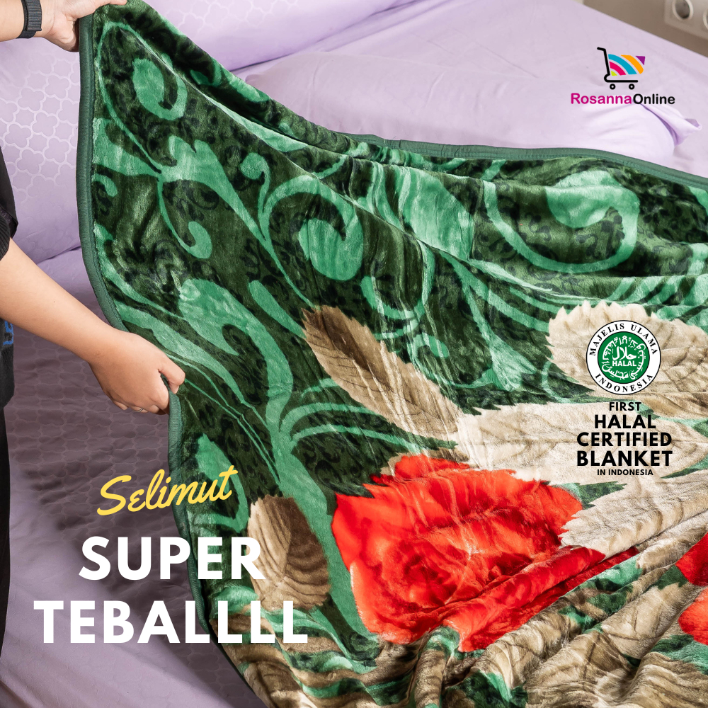 Rosanna - Selimut Jumbo 200x220 Motif Panel  Bulu Halus dan Tebal