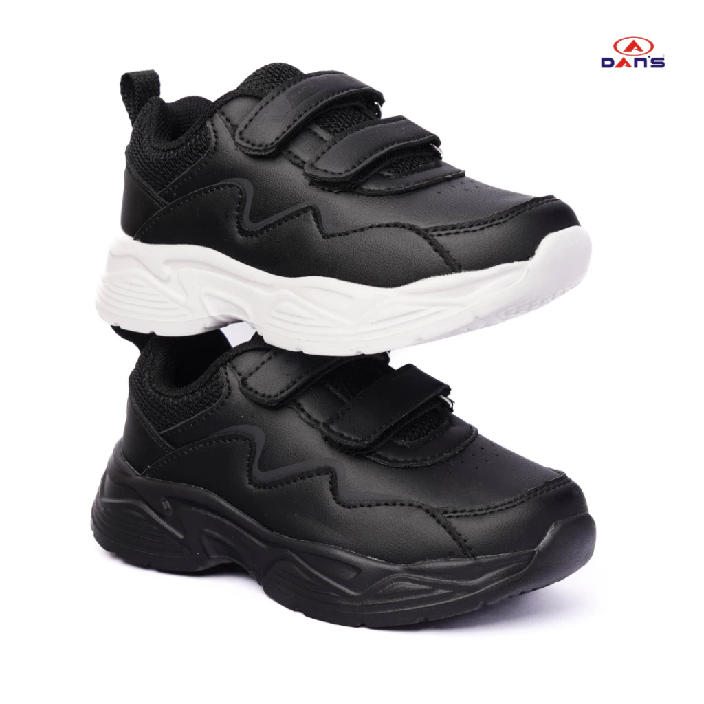 DANS - Sepatu Anak Laki-Laki dan Perempuan - Kabelo | Sneakers untuk Sekolah Warna Hitam