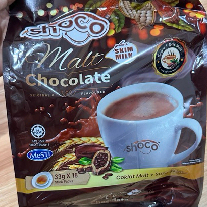 

[oddsolshop] pekanbaru/Shoco Malt Chocolate Original 33GR 18 Saset Bubuk Minum Cokelat Susu Skim