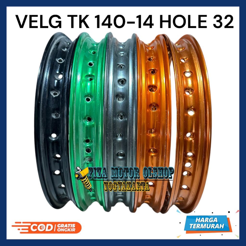 VELG VELEG PELEK TK RACING 140-14 140 14 140 RING 14 HOLE 32 ORIGINAL BARANG BERKUALITAS