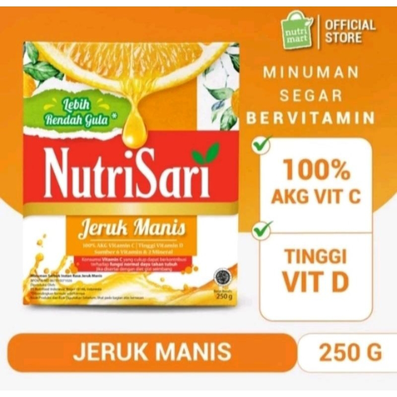 

[oddsolshop] pekanbaru/Nutrisari Jeruk Manis Lebih Renda Gula 250GR Minuman Bubuk Instan / Orange