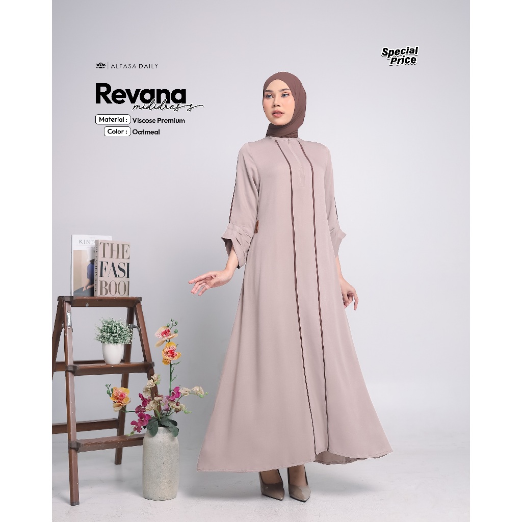 DRESS WANITA KERJA REVANA MIDI DRESS