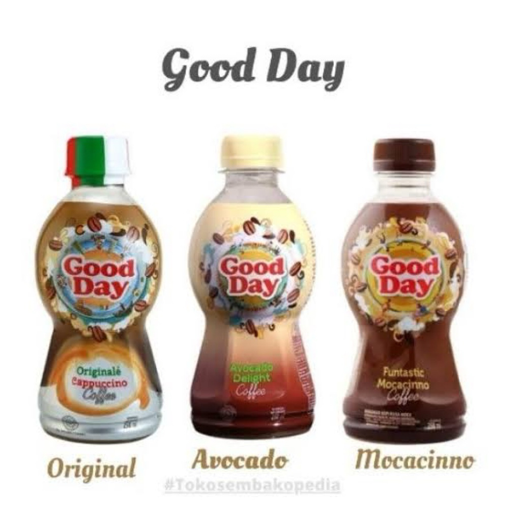 

MURAH POL!!! 24 Botol GOOD DAY COFFE BOTOL VARIAN CAPPUCINO MOCCACINO DAN AVOCADO 250mlo