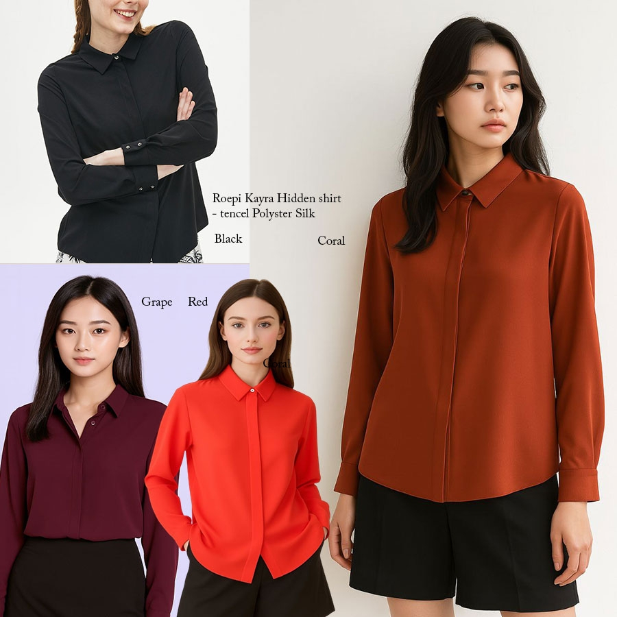 ROEPI KAYRA HIDDEN SHIRT Baju Atasan Kemeja Wanita Branded