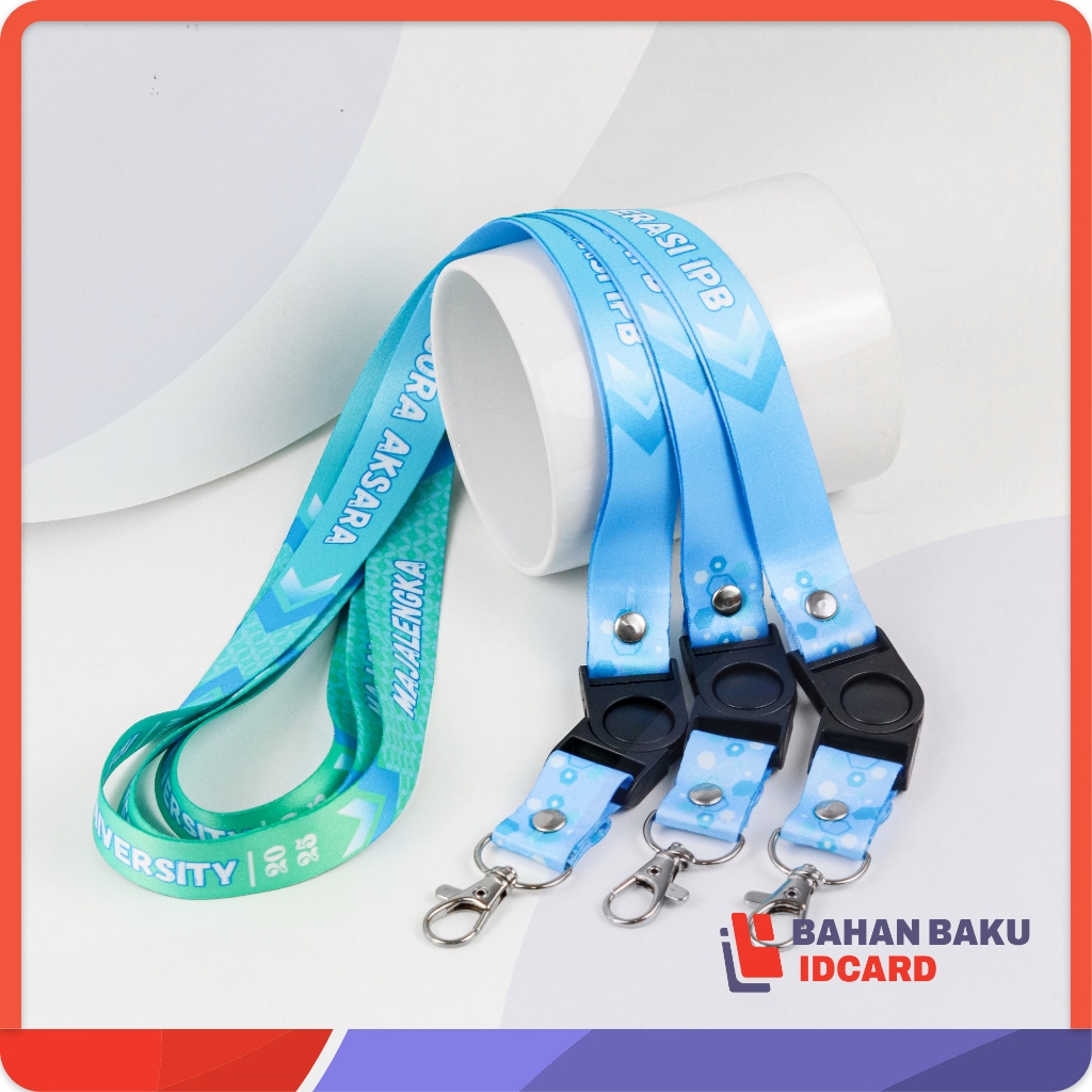 

Cetak Tali Lanyard Gantungan Name Tag ID Card Sublim Printing 2 cm 1 atau 2 sisi