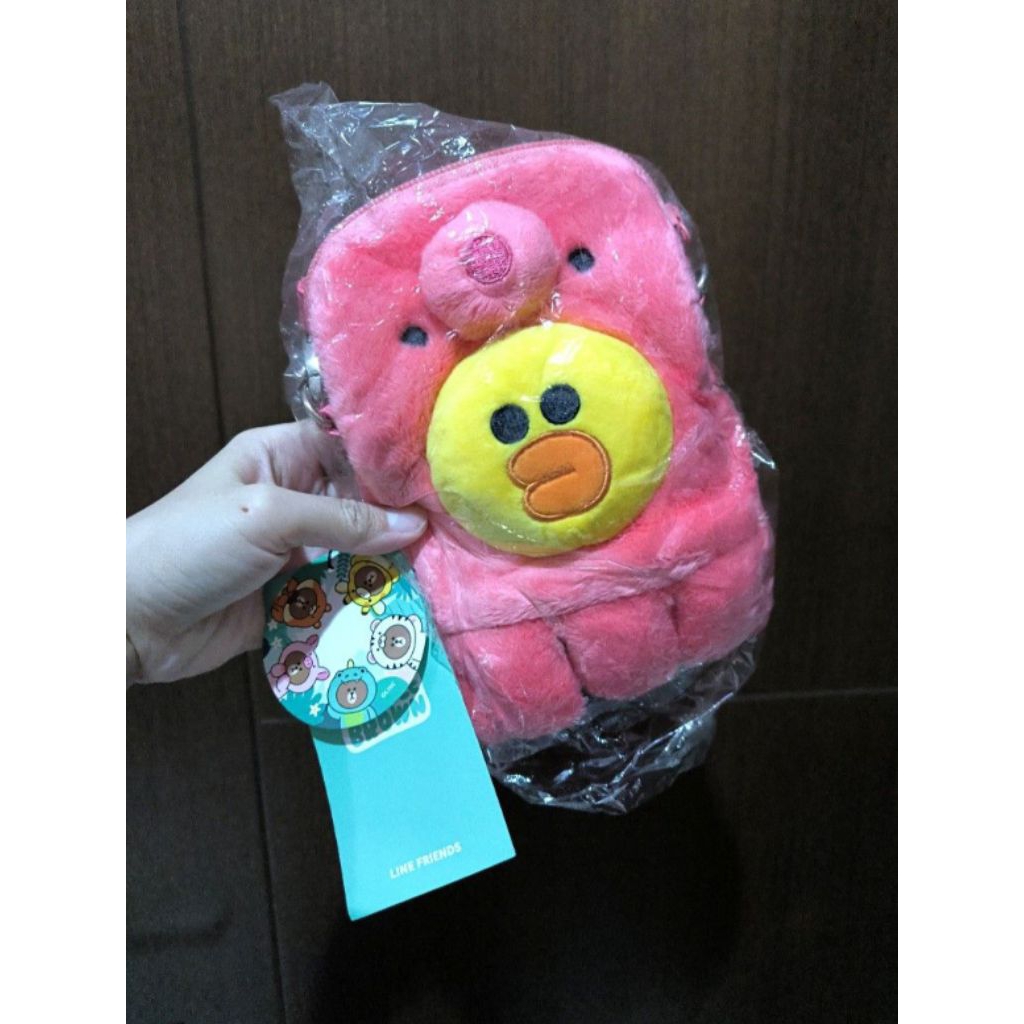 Tas boneka pouch hp sally duck line friends original pouch hp